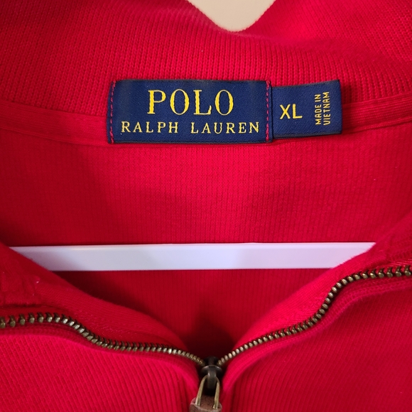 Ralph Lauren Vibrant Red Quarter-Zip Sweater - Picture 3 of 5